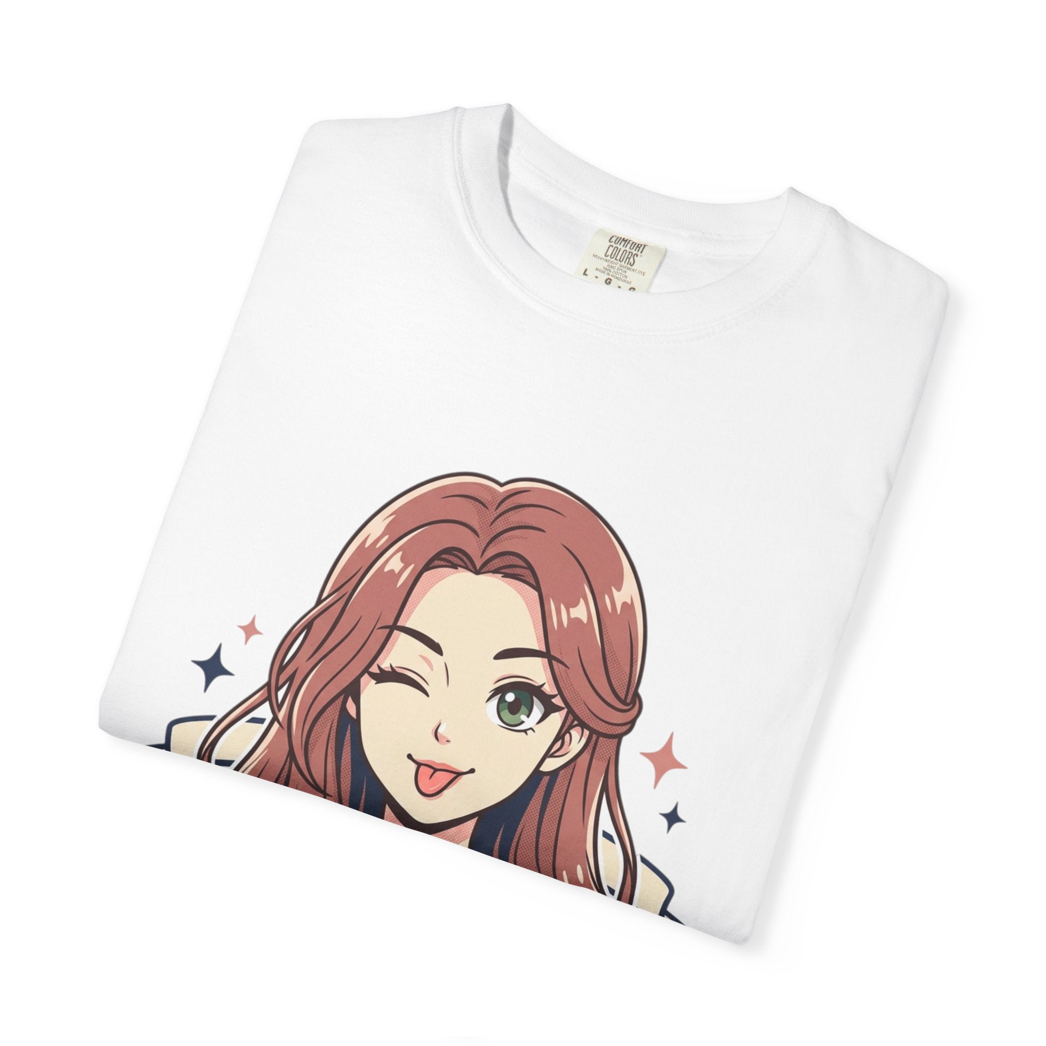 Cute Anime Girl in White T-Shirt | Minimalist Aesthetic Tee